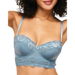 Adore Me Blue Lace Longline Bra